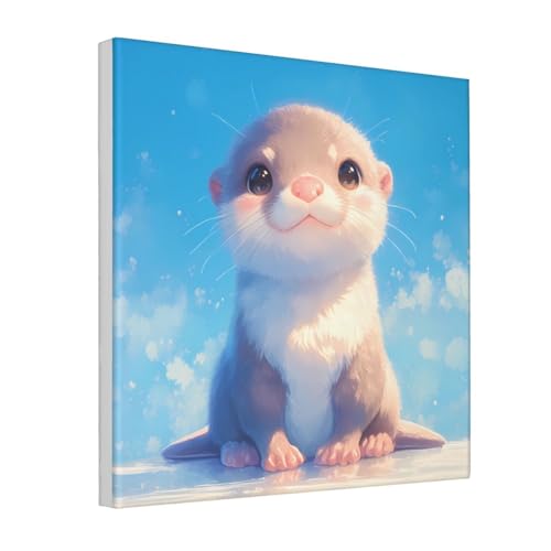 IguaTu Niedlicher Otter Leinwand-Wanddekoration für Wohnzimmer, gerahmt, modernes Kunstwerk mit Holzrahmen, einfach aufzuhängen IguaTu Niedlicher Otter Leinwand-Wanddekoration für Wohnzimmer, gerahmt, modernes Kunstwerk mit Holzrahmen, einfach aufzuhängen von IguaTu