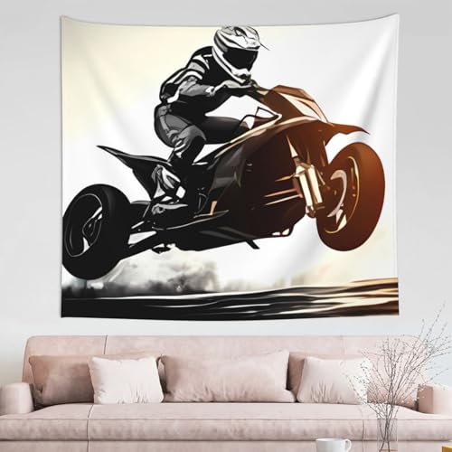 IguaTu Rider Racing Car Tapisserie für Wanddekoration, 152,4 x 129,5 cm, Boho-Raum, ästhetischer Wandbehang für Schlafzimmer, Wohnheim oder Wohnzimmer von IguaTu