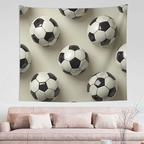 IguaTu Wandteppich mit Fußball-Muster, 152,4 x 129,5 cm, Boho-Raum, ästhetischer Wandbehang für Schlafzimmer, Wohnheim oder Wohnzimmer von IguaTu