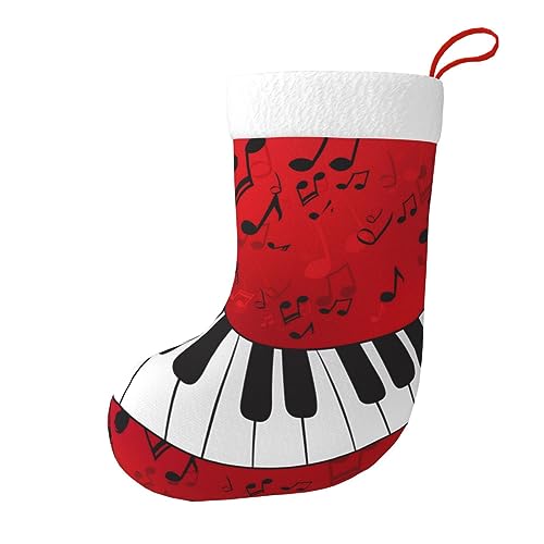 Musiknote Klavier Großer Weihnachtsstrumpf, Kamin Weihnachtsbaum Hängender Strumpf zum Sammeln von Süßigkeiten Schokolade Home Party Dekoration Musiknote Klavier Großer Weihnachtsstrumpf, Kamin Weihnachtsbaum Hängender Strumpf zum Sammeln von Süßigkeiten Schokolade Home Party Dekoration von IguaTu