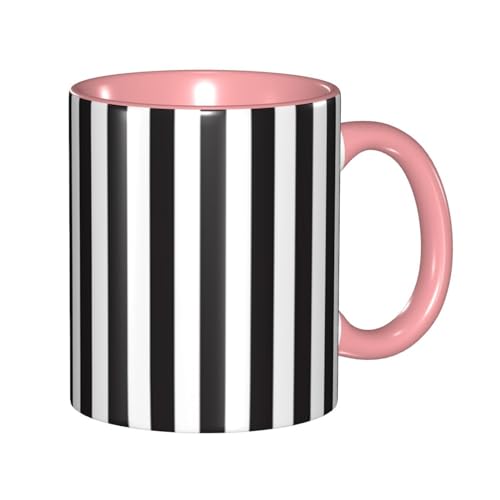 Schwarz-weiß gestreifte Tasse – Keramiktasse, tolle Geschenkidee oder perfekt für Küchen, Restaurants und Cafés, Kaffeetassen, Teetassen Schwarz-weiß gestreifte Tasse – Keramiktasse, tolle Geschenkidee oder perfekt für Küchen, Restaurants und Cafés, Kaffeetassen, Teetassen von IguaTu