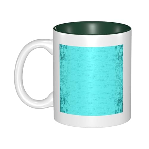Teal Blue Color Inside Ceramic Coffee Mug 330ml - Personalized Printed Tea Cup for Office or Home Use von IguaTu