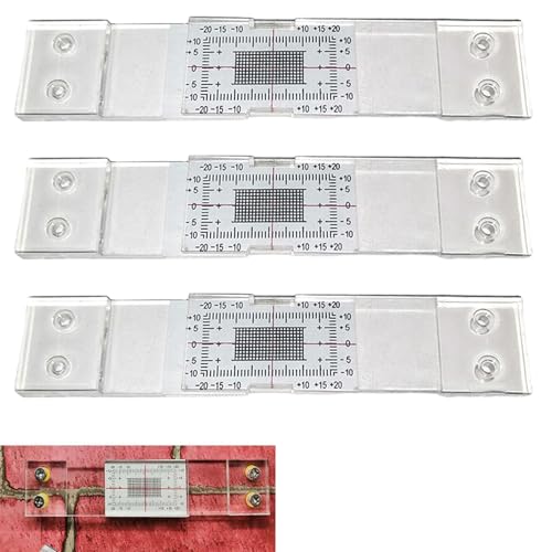 3 Stück Rissmonitor, Präziser Meterriss Plakette, Transparentes Messwerkzeug, Zum Messen Und Aufzeichnen Von Läsionen Rissen In Flachen Mauerwerksoberflächen 3 Stück Rissmonitor, Präziser Meterriss Plakette, Transparentes Messwerkzeug, Zum Messen Und Aufzeichnen Von Läsionen Rissen In Flachen Mauerwerksoberflächen von Ihdjasg