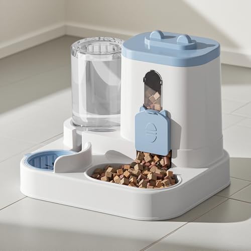 Automatischer Futterspender Katze, Futternapf Katze Mit Trinkwasserspender, Stationärer Katzenfutter Automat, Futterautomat Für Kleine Mittelgroße Hunde Katzen von Ihdjasg