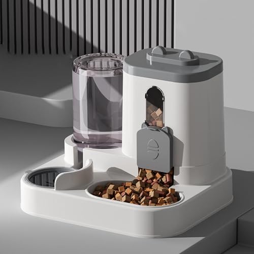 Automatischer Futterspender Katze, Futternapf Katze Mit Trinkwasserspender, Stationärer Katzenfutter Automat, Futterautomat Für Kleine Mittelgroße Hunde Katzen von Ihdjasg