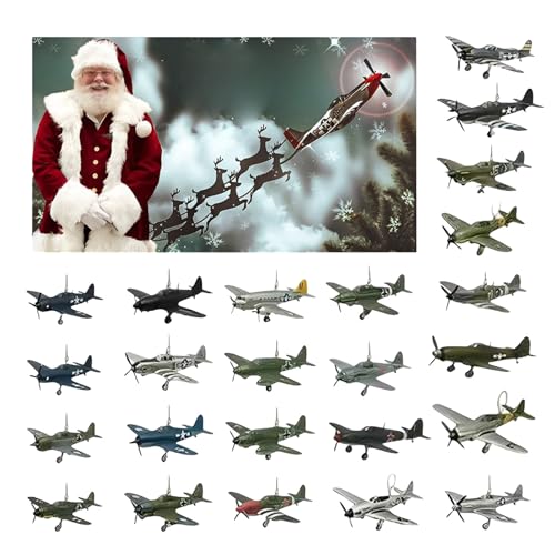 Ihdjasg Adventskalender Weihnachten,Sammelfiguren | 2D Kriegsflugzeug Adventskalender | Für Luftfahrt Enthusiasten Sammler Erwachsene Geschichtsinteressierte Veteranen Schlafzimmer Wohnzimmer Büro von Ihdjasg