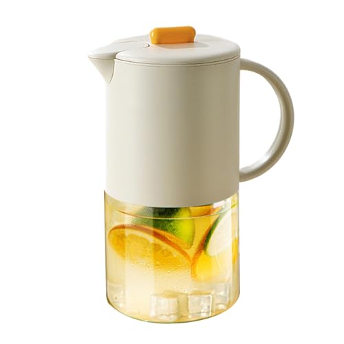 Ihdjasg Glas Karaffe Mit Deckel | 1500ml Getränkekaraffe - Getränkespender Für Heiße Und Kalte Flüssigkeiten Aufbewahrung Kühlschrank,Kühlschrank Party Drink Aufbewahrung von Ihdjasg
