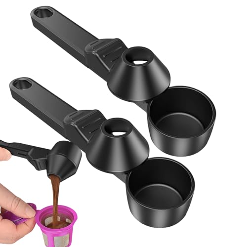 Ihdjasg Kaffeemesslöffel,2 Stück Messlöffel Für Kaffee Mit Trichterfunktion - Verstellbarer Messlöffel Für Proteinpulver Messen Reise Hausgebrauch Teezubereitung von Ihdjasg
