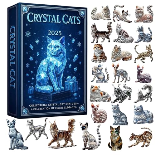 Ihdjasg Katzen Adventskalender - 24 Tage Urlaub Countdown Kalender - 2D Acryl Deko Katzen Für Tägliche Familienaktivität - Tägliche Familienaktivität für Feiertage und Feste von Ihdjasg