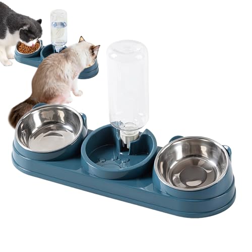 Ihdjasg Katzen Napf - Erhöhter Napf Für Hunde Katzen Wassernapf Futterspender,Edelstahl Rutschfester Wasserspender Für Indoor Outdoor Haushalt Kleintierfütterung Kitten Welpe Hase von Ihdjasg
