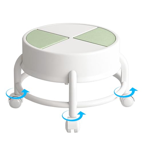 Ihdjasg Niedriger Hocker mit Rollen, niedriger Rollsitz,Rollbarer niedriger Stuhlsitz mit Rollen | Robuster mobiler Rollhocker, Tritthockerstuhl mit 360°-Schwenkrädern für Salon, Zuhause von Ihdjasg