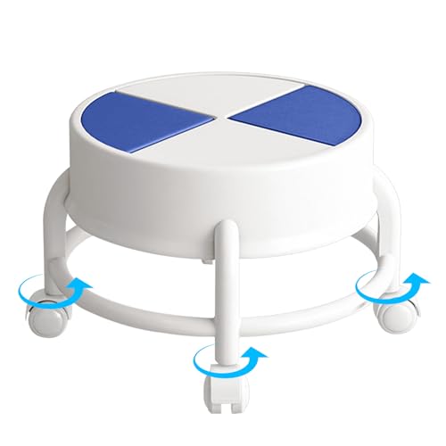Ihdjasg Niedriger Hocker mit Rollen, niedriger Rollsitz | Rollbarer niedriger Stuhlsitz mit Rollen,Rollbarer Tritthocker, Rollhockerstuhl mit 360° drehbaren Rädern, rotierender von Ihdjasg