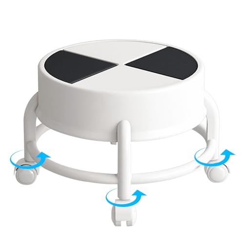 Ihdjasg Niedriger Stuhl mit Rollsitz und Rollen, niedriger Hocker mit Rollen,Stuhlhocker, niedrige Sitzhöhe - Robuster mobiler niedriger Rollhocker, Tritthockerstuhl mit 360°-Schwenkrädern für Salon, Ihdjasg Niedriger Stuhl mit Rollsitz und Rollen, niedriger Hocker mit Rollen,Stuhlhocker, niedrige Sitzhöhe - Robuster mobiler niedriger Rollhocker, Tritthockerstuhl mit 360°-Schwenkrädern für Salon, von Ihdjasg