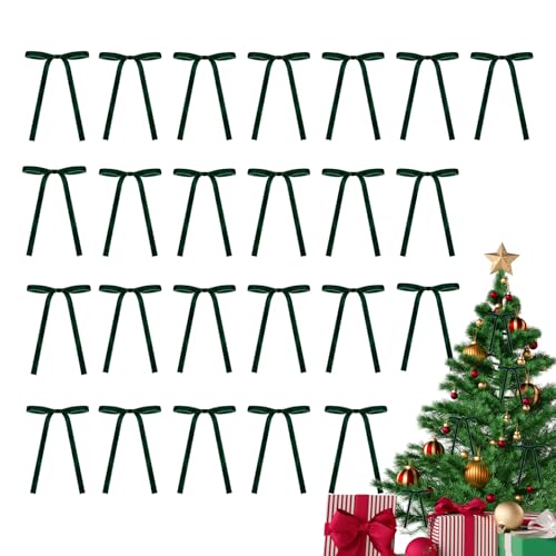 Ihdjasg Samtschleifen Für Weihnachtsbaum,13x18 cm Samtschleifen Deko - 24 Stücke Vielseitige Weihnachtsdekoration Für Festliche Hochzeit Schrank Girlande Haustür Mädchen Treppe von Ihdjasg