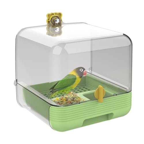 Ihdjasg Vogelbad Für Papageien, Herausnehmbarer Futterspender Für Vogelkäfig, 2 IN 1 Futterbad Transparent Design Für Haustiere Innen Außen Garten Terrasse von Ihdjasg