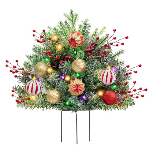 Ihdjasg Weihnachts Pflanzkübel Filler Outdoor | Künstlicher Weihnachtsbaum Pflanzkübel Filler mit Dreibein Erdspieß - Deko für Wohnung Büro Friedhof Schule Studentenzimmer von Ihdjasg