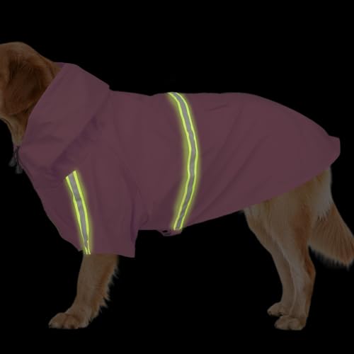 Ihdjasg wasserdichte Hundejacke, Hunderegenmantel,Wasserdichter Hundeponcho mit reflektierendem Streifen - Verstellbarer Haustier-Mantelponcho mit Kapuze und reflektierendem Streifen, gut sichtbare, von Ihdjasg