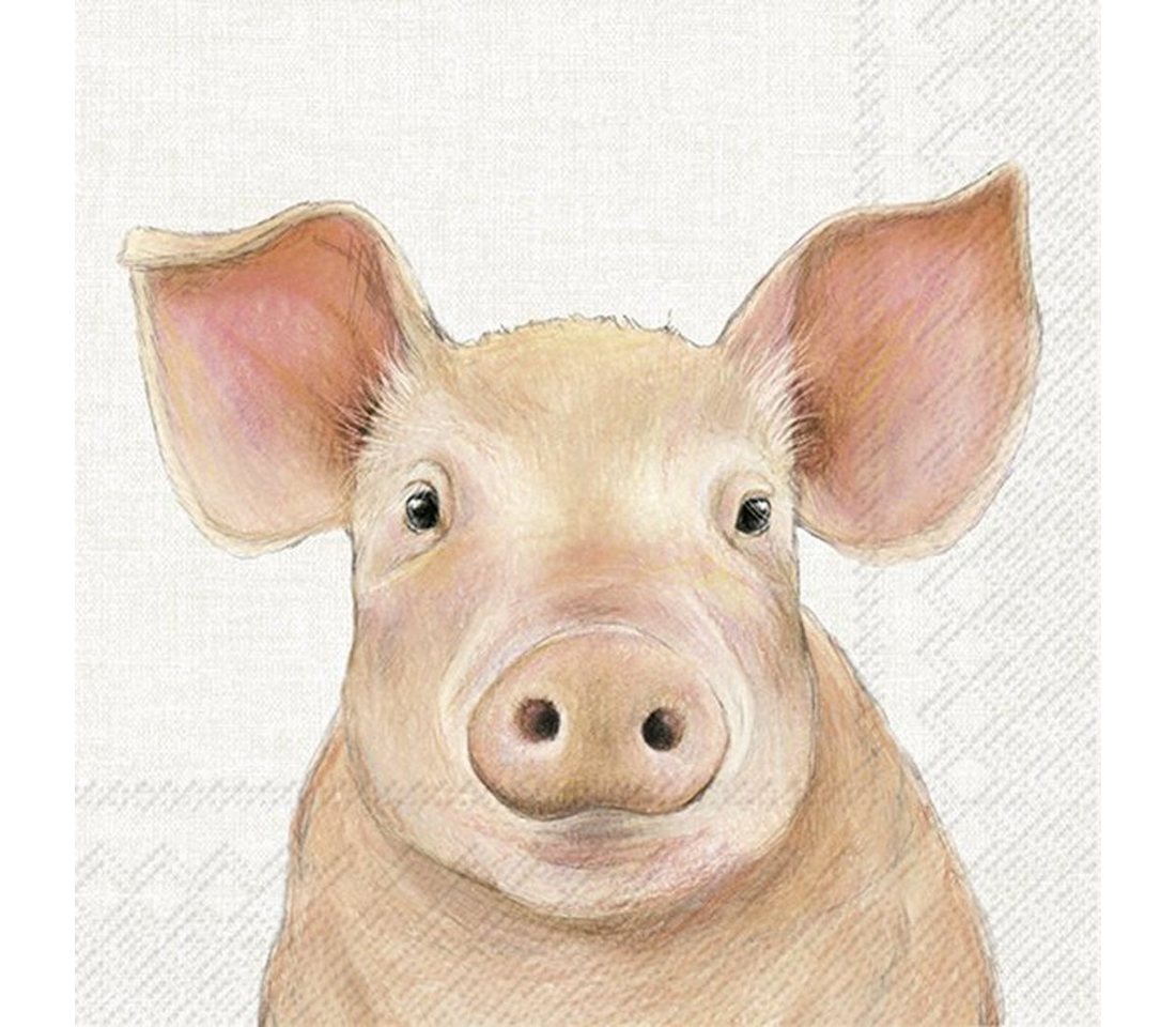 Ihr Ideal Home Range GmbH Papierserviette Lunch Servietten Farm Pig Schwein 33x33 cm 20 Stück von Ihr Ideal Home Range GmbH