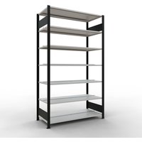 SCHULTE Aktenregal GF, doppelseitig, mit Mittelanschlägen, FL 150 kg, , schwarz, HxBxT 2.300 x 1.300 x 600 mm von SCHULTE