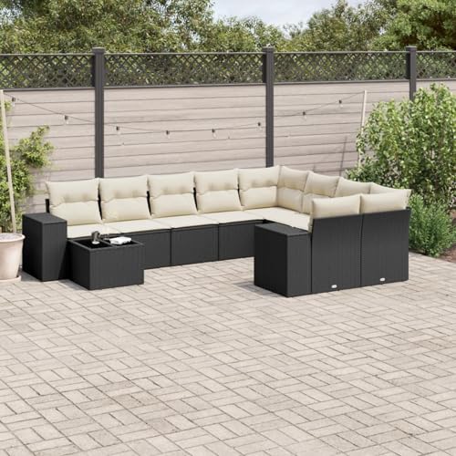 Iiaky 10-TLG. Garten-Sofagarnitur mit Kissen Gartenlounge Outdoor Lounge Sofa Garten LoungemöBel Set Lounge Sofa Outdoor Schwarz Poly Rattan // 3223055 Iiaky 10-TLG. Garten-Sofagarnitur mit Kissen Gartenlounge Outdoor Lounge Sofa Garten LoungemöBel Set Lounge Sofa Outdoor Schwarz Poly Rattan // 3223055 von Iiaky