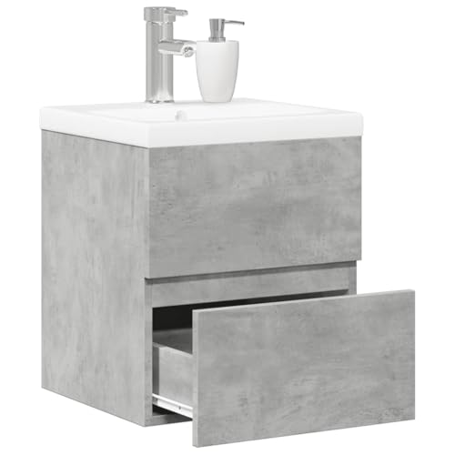 Iiaky 2-TLG. Badmöbel-Set Badezimmer MöBel Set Badinstallationen BadezimmermöBel Set Betongrau Holzwerkstoff // 3324907 von Iiaky