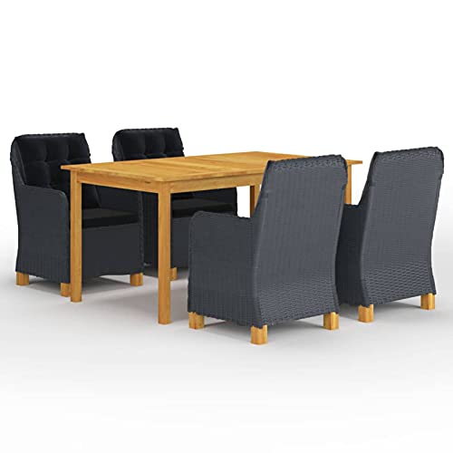 Iiaky 5-TLG. Garten-Essgruppe Garden Furniture GartenmöBel Set Gartentisch Mit StüHlen Essgruppe Outdoor Dunkelgrau // 3067848 von Iiaky