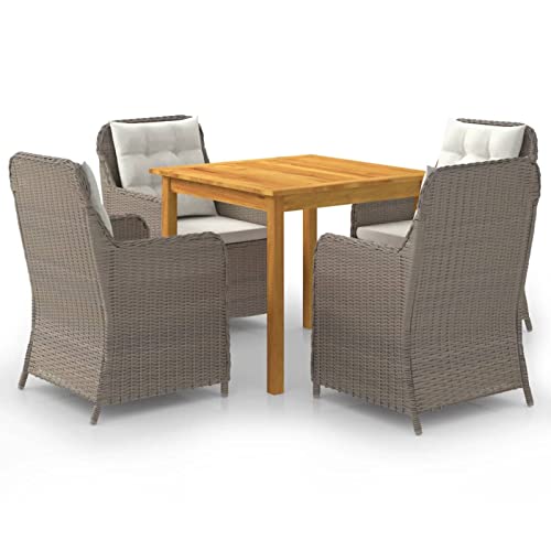 Iiaky 5-TLG. Garten-Essgruppe Garten Lounge Set GartenmöBel Set Gartentisch Mit StüHlen Garten Essgruppe Garten MöBel Braun // 3067728 von Iiaky