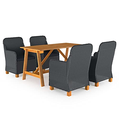 Iiaky 5-TLG. Garten-Essgruppe Garten Lounge Set GartenmöBel Set Gartentisch Mit StüHlen Garten Essgruppe Garten MöBel Dunkelgrau von Iiaky