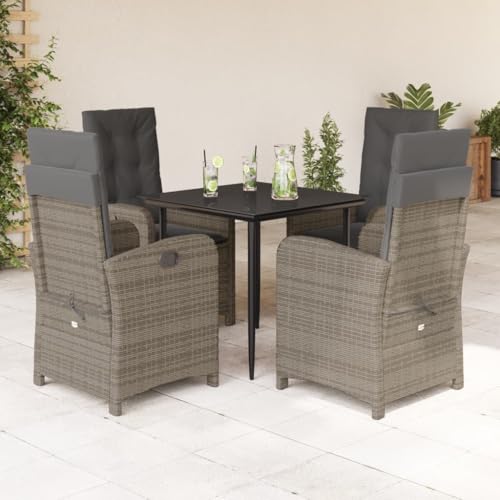 Iiaky 5-TLG. Garten-Essgruppe mit Kissen Outdoor MöBel Gartenlounge Outdoor Lounge MöBel Outdoor Garten Essgruppe Grau Poly Rattan // 3212351 Iiaky 5-TLG. Garten-Essgruppe mit Kissen Outdoor MöBel Gartenlounge Outdoor Lounge MöBel Outdoor Garten Essgruppe Grau Poly Rattan // 3212351 von Iiaky