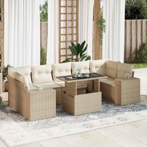 Iiaky 8-TLG. Garten-Sofagarnitur mit Kissen Outdoor Sofa LoungemöBel Terrasse Garten LoungemöBel Set TerrassenmöBel Beige Poly Rattan // 3326759 Iiaky 8-TLG. Garten-Sofagarnitur mit Kissen Outdoor Sofa LoungemöBel Terrasse Garten LoungemöBel Set TerrassenmöBel Beige Poly Rattan // 3326759 von Iiaky