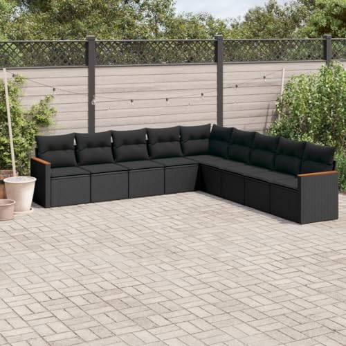 Iiaky 9-TLG. Garten-Sofagarnitur mit Kissen GartenmöBel Set Sitzgruppe Outdoor Lounge Sofa Outdoor Garten MöBel Schwarz Poly Rattan // 3226055 Iiaky 9-TLG. Garten-Sofagarnitur mit Kissen GartenmöBel Set Sitzgruppe Outdoor Lounge Sofa Outdoor Garten MöBel Schwarz Poly Rattan // 3226055 von Iiaky