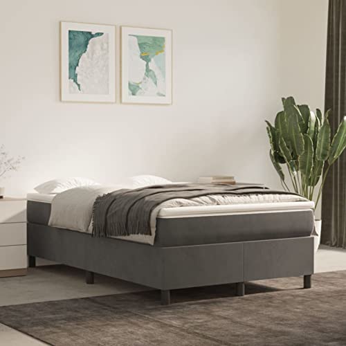 Iiaky Bettgestell ohne Matratze Bett Bed Frame Bettrahmen Betten Bett Ohne Matratze Bettgestell Dunkelgrau 120x200 cm Samt // 3121109 von Iiaky
