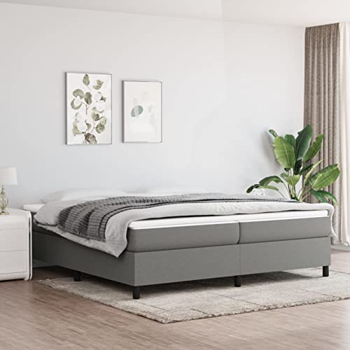 Iiaky Bettgestell ohne Matratze Bett Bed Frame Bettrahmen Betten Bett Ohne Matratze Bettgestell Dunkelgrau 200x200 cm Stoff // 3120887 von Iiaky
