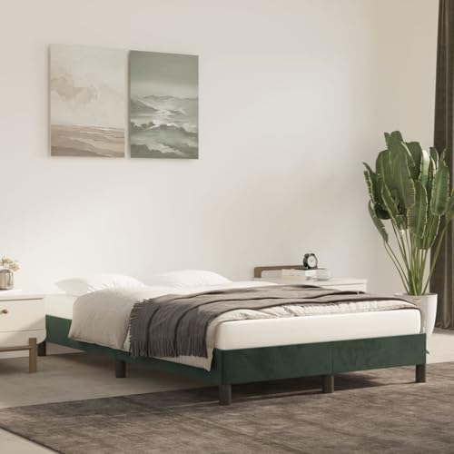 Iiaky Bettgestell ohne Matratze Bett Bed Frame Bettrahmen Betten Bett Ohne Matratze Bettgestell Dunkelgrün 120x200 cm Samt // 346967 von Iiaky