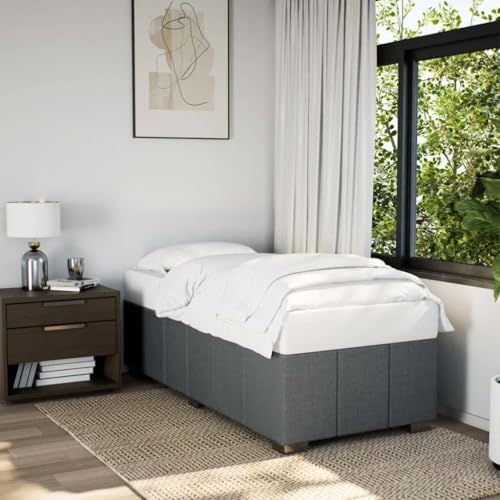 Iiaky Bettgestell ohne Matratze Betten Bed Frame Bettgestell Bettrahmen Bett Dunkelgrau 90x190 cm Stoff // 3284798 von Iiaky