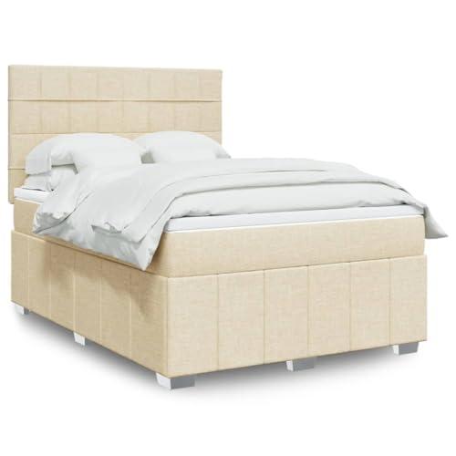 Iiaky Boxspringbett mit Matratze Bett Mit Matratze Betten Boxspringbett Mit Matratze Schlafzimmer Bett Creme 140x200 cm Stoff // 3291696 von Iiaky
