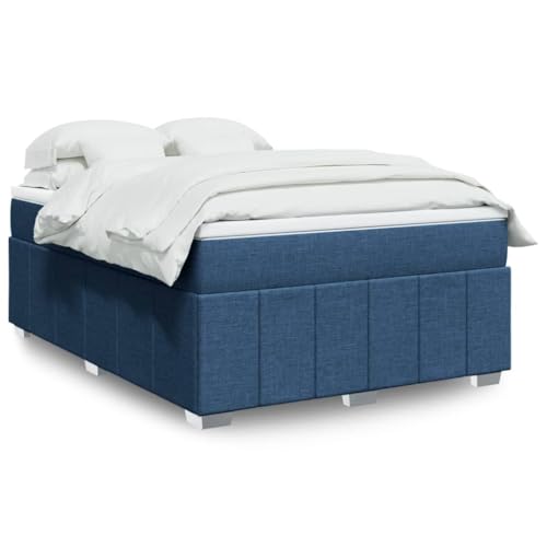 Iiaky Boxspringbett mit Matratze Betten Mit Matratze Schlafzimmer Bett Boxspringbett Mit Matratze Blau 140x200 cm Stoff // 3285483 von Iiaky