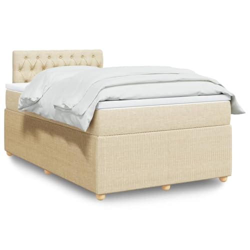 Iiaky Boxspringbett mit Matratze Betten Mit Matratze Schlafzimmer Bett Boxspringbett Mit Matratze Creme 120x200 cm Stoff // 3287435 von Iiaky