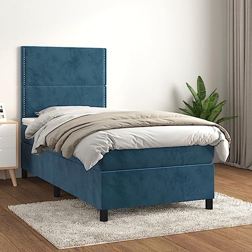 Iiaky Boxspringbett mit Matratze Betten Mit Matratze Schlafzimmer Bett Boxspringbett Mit Matratze Dunkelblau 100x200 cm Samt // 3142951 Iiaky Boxspringbett mit Matratze Betten Mit Matratze Schlafzimmer Bett Boxspringbett Mit Matratze Dunkelblau 100x200 cm Samt // 3142951 von Iiaky