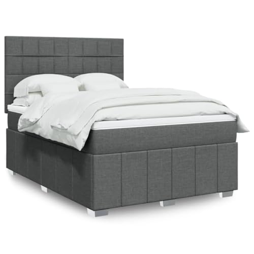 Iiaky Boxspringbett mit Matratze Betten Mit Matratze Schlafzimmer Bett Boxspringbett Mit Matratze Dunkelgrau 160x200 cm Stoff // 3291720 von Iiaky