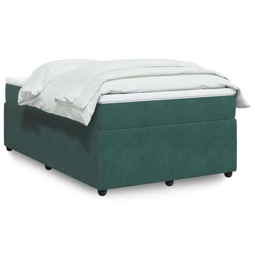 Iiaky Boxspringbett mit Matratze Betten Mit Matratze Schlafzimmer Bett Boxspringbett Mit Matratze Dunkelgrün 120x190 cm Samt // 3285629 von Iiaky