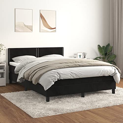 Iiaky Boxspringbett mit Matratze Betten Mit Matratze Schlafzimmer Bett Boxspringbett Mit Matratze Schwarz 140x190 cm Samt // 3141241 von Iiaky