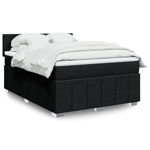 Iiaky Boxspringbett mit Matratze Betten Mit Matratze Schlafzimmer Bett Boxspringbett Mit Matratze Schwarz 140x190 cm Stoff // 3287058 von Iiaky