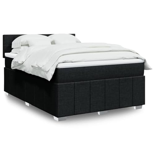 Iiaky Boxspringbett mit Matratze Betten Mit Matratze Schlafzimmer Bett Boxspringbett Mit Matratze Schwarz 140x190 cm Stoff // 3287065 von Iiaky