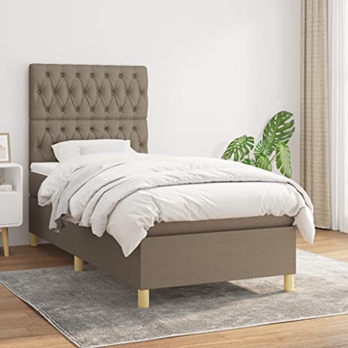 Iiaky Boxspringbett mit Matratze Betten Mit Matratze Schlafzimmer Bett Boxspringbett Mit Matratze Taupe 100x200 cm Stoff // 3142557 von Iiaky
