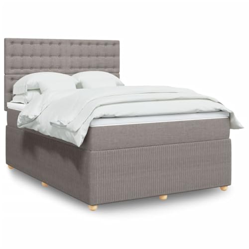 Iiaky Boxspringbett mit Matratze Betten Mit Matratze Schlafzimmer Bett Boxspringbett Mit Matratze Taupe 140x190 cm Stoff // 3292069 von Iiaky