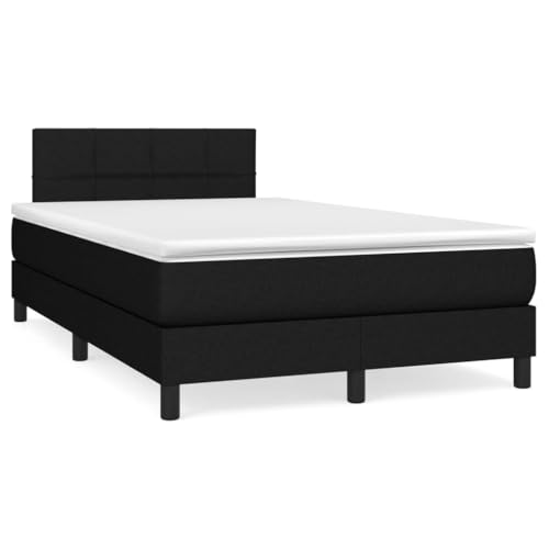 Iiaky Boxspringbett mit Matratze & LED Bett Boxspringbett Bett Mit Matratze Polsterbett Schlafzimmer MöBel Schwarz 120x190 cm Stoff // 3270041 von Iiaky