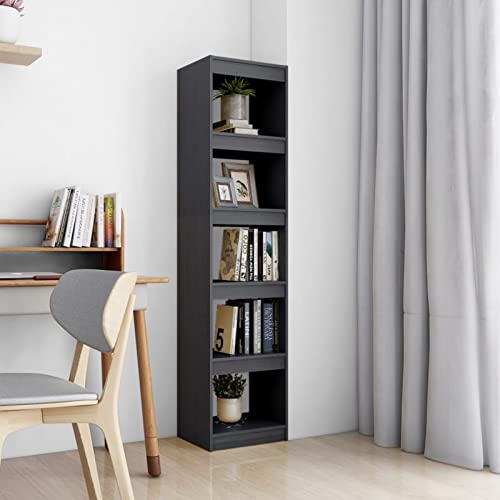 Iiaky Bücherregal/Raumteiler Grau 40x30x167,5 cm Massivholz Kiefer Raumteiler Regal Schrank BüCherregal Storage Shelves Regal Raumteiler von Iiaky
