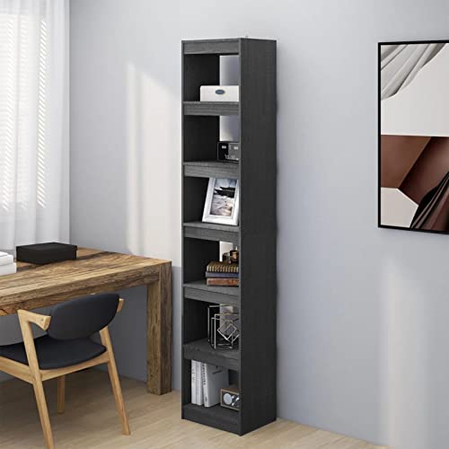 Iiaky Bücherregal/Raumteiler Grau 40x30x199 cm Massivholz Kiefer Raumteiler Regal Schrank BüCherregal Storage Shelves Regal Raumteiler von Iiaky