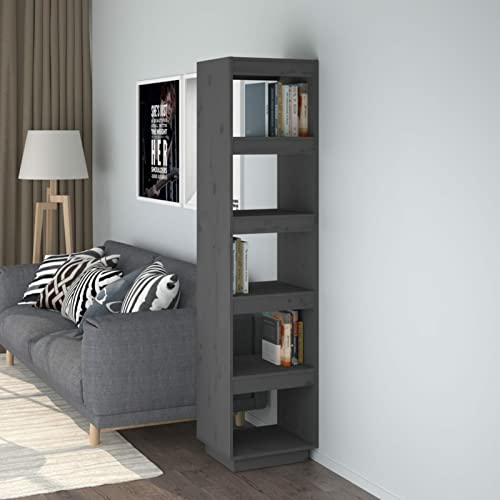 Iiaky Bücherregal/Raumteiler Grau 40x35x167 cm Massivholz Kiefer Raumteiler Regal Schrank BüCherregal Storage Shelves Regal Raumteiler von Iiaky